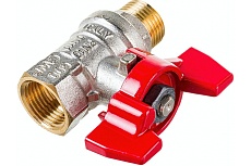 Шаровой кран RUB серия MILANO 3/8&quot; DN10 PN40, ВР-НР, (S.90), бабочка S90C26
