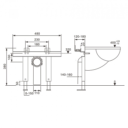 Инсталляция для унитаза Abber AC0102P с импульсным смывом