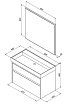 Тумба с раковиной Aquanet Nova Lite 90 см, 2 ящика, белый глянец