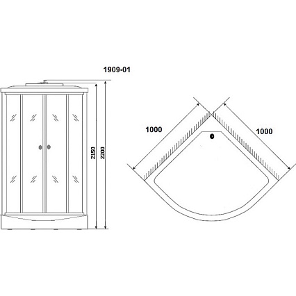 Душевая кабина Niagara NG-1909-01 100x100 тонированное