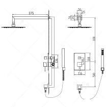 Душевой набор RGW Shower Panels SP-53 с внутр.частью