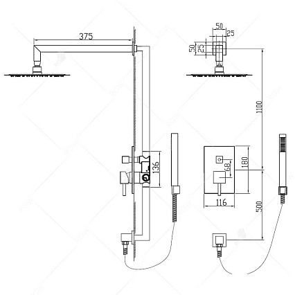 Душевой набор RGW Shower Panels SP-53 с внутр.частью