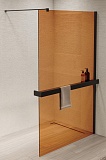 Душевая перегородка Vincea Walk-In VSW-1HR900GSB 90x200 черный матовый, янтарь