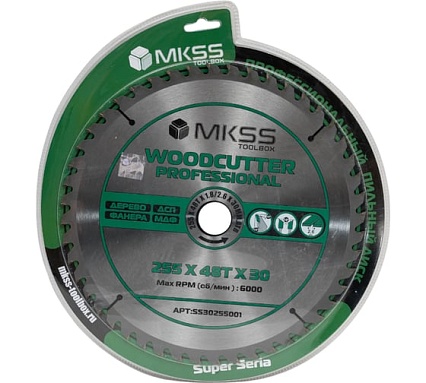 Диск пильный по дереву MKSS Toolbox Woodcutter Professional SS3025 255x48Тх1.8/2.6x30 мм SS30255001