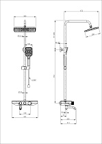 Душевая стойка Wonzon&Woghand WW-B3099-A-MB термостат, черный матовый