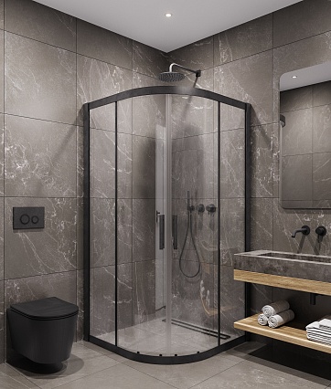 Душевой уголок Timo TPSS-90/03C-8 90x90 прозрачный, черный