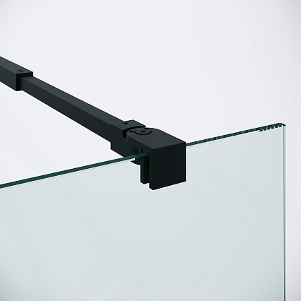Душевая перегородка Niagara Nova NG-582-10BLACK 100x200 белый градиент, профиль черный матовый
