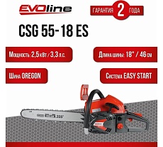 Бензиновая пила Evoline CSG55-18ES