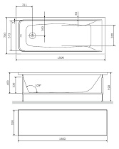 Фронтальная панель Am.Pm Gem W90A-150-070W-P1 150 см