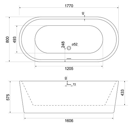 Акриловая ванна BelBagno BB109-177-80 177x80 белый