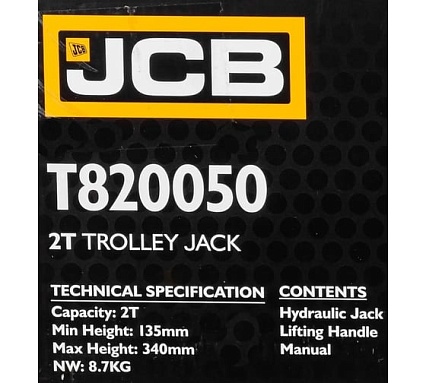 Подкатной гидравлический домкрат JCB 2 т, T820050(58027) JCB-T820050(58027)
