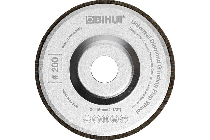 Диск алмазный шлифовальный универсальный 115х22.2 мм, #200 BIHUI DPS200