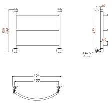 Полотенцесушитель водяной Aquanet Romeo 40x50 см