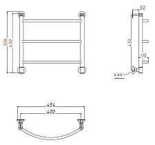 Полотенцесушитель водяной Aquanet Romeo 40x50 см