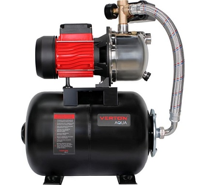 Насосная станция Verton AQUA PS1200S/24 (1200Вт, 55л/мин, 24л, гл. 9м, h 50м, вых. 1, 3 бар) 01.13297.22779