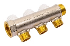 Распределительный коллектор STOUT 3/4, 3 отвода 1/2 плоское уплотнение SMB 6852 341203 RG008TN2KE5P42