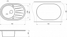 Кухонная мойка Granula Standart ST-7601 76 см черный