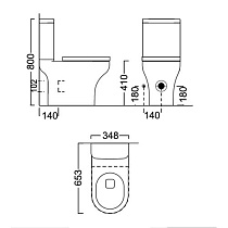 Унитаз-компакт Kerama Marazzi Buongiorno Rimless