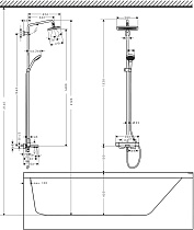 Душевая стойка Hansgrohe Showerpipe 280 1jet 27687000, с термотатом