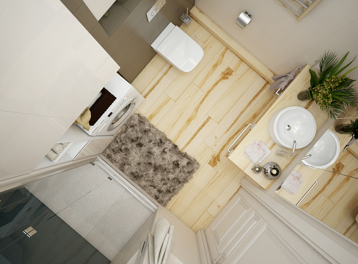 Дизайн-проект ванной комнаты "Современная Исландия"