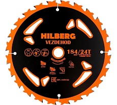 Диск пильный Vezdehod 184х16 мм, 24Т, 18º reverse Hilberg HVR184