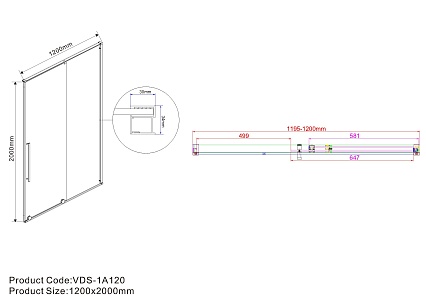 Душевая дверь Vincea Arno VPS-1A120CGB 120x200 черный, тонированное