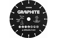 Диск режущий для дерева и пластика (230х22.2 мм; HM) Graphite 55H699