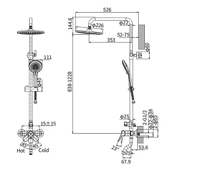 Душевая стойка Arrow AG3309CP хром