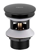 Донный клапан Aquatek AQ6002MB с переливом, Push-open, черный матовый