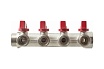 Коллектор СТМ 3/4"х1/2"х4, с шаровыми кранами, н/р S4MB3412