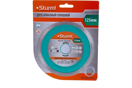 Диск алмазный сплошной по плитке (125х22.2/20 мм) Sturm 9020-04-125x22-WC