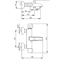 Смеситель для ванны E.C.A. Thermostatic 102102340EX термостат