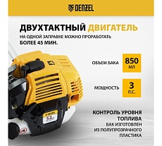 Бензиновый триммер Denzel DR-52S 96276