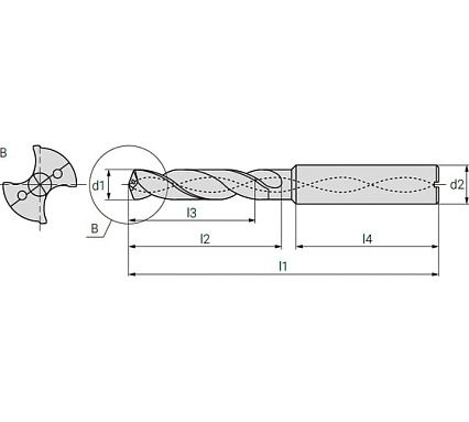 Сверло по металлу D1-3A-0530C 5.3х28х66 мм, хв-к 6 мм АКСИС 00001373741
