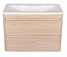 Тумба с раковиной Style Line Атлантика 90 см подвесная, ясень перламутр