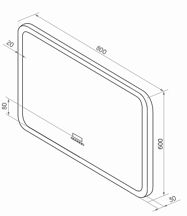 Зеркало Континент Demure Led 80x60 см с многофункциональной панелью ЗЛП184