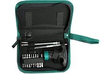 Набор отверток Sata 24 предмета, комбинированная, с храповой рукояткой (чехол) 9341