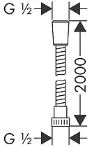 Шланг Hansgrohe Metaflex 28264000 200 см