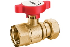 Шаровой кран FAR 3/4, латунный, с накидной гайкой, 1, красная ручка FS 3053 134R