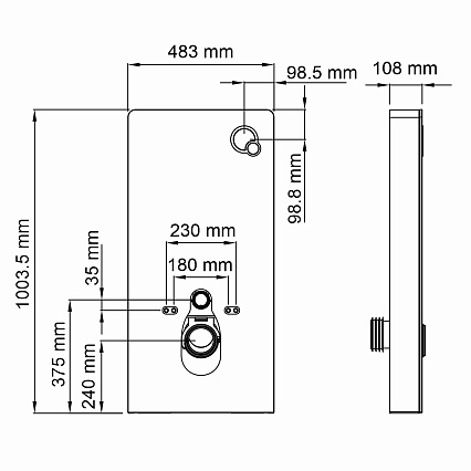 Стеклянный модуль для инсталляции WasserKRAFT Naab 86TLT.040.PE.WH белый