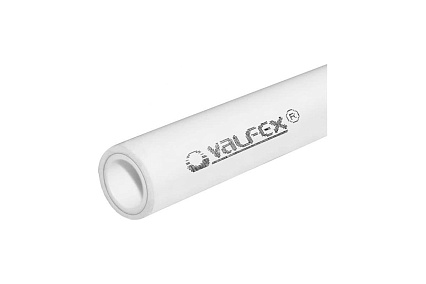 Труба Valfex PP-R белая, армированная алюминием, 25х4.2 мм, 4 м, Т 90°С Ру25 SDR6 10104025 033-2120