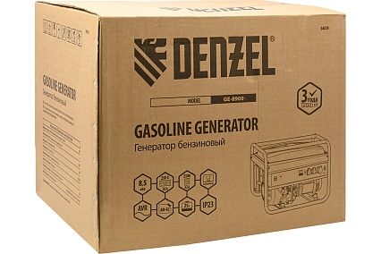 Бензиновый генератор 8,5 кВт, 220В/50Гц, 25 л Denzel GE 8900 94639