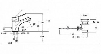 Смеситель для раковины Jacob Delafon Brive E75759-4-CP