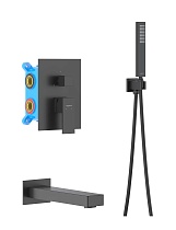 Душевой набор Aquatek Либра AQ1673MB черный матовый
