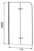 Шторка для ванны Grossman GR-106110 110x150 прозрачное, хром