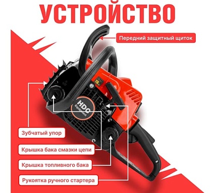 Бензопила HDC HD-C180 без шины и цепи HD6210-1