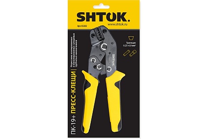 Пресс-клещи SHTOK ПК-19+, матрица, профиль трапеция, 0.25 - 6.0 мм 03202