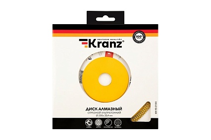 Диск алмазный отрезной ультратонкий (200x25.4/22.2x1.8x10 мм) Kranz KR-90-0144