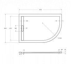 Поддон для душа Cezares TRAY-AS-RH-100/80-30-W-L 100x80 из мрамора, белый, L