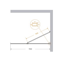 Душевая перегородка Cezares LIBERTA-L-1-TB-115-C-Cr 115x195 прозрачная, профиль хром